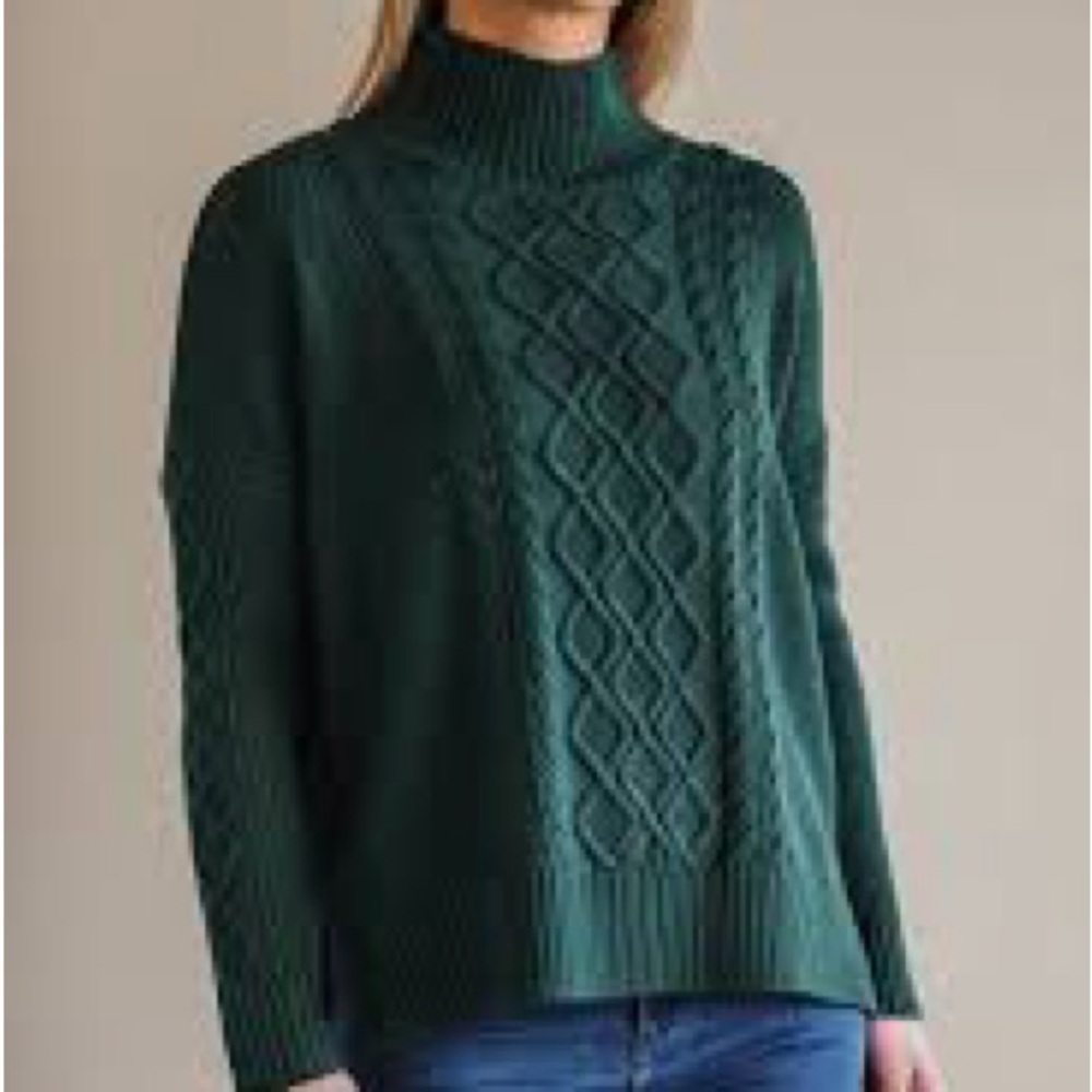 NWT Jcrew Cable Knit Mockneck Sweater